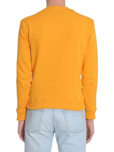 Shop Saint Laurent Round Collar Sweatshirt In Yellow