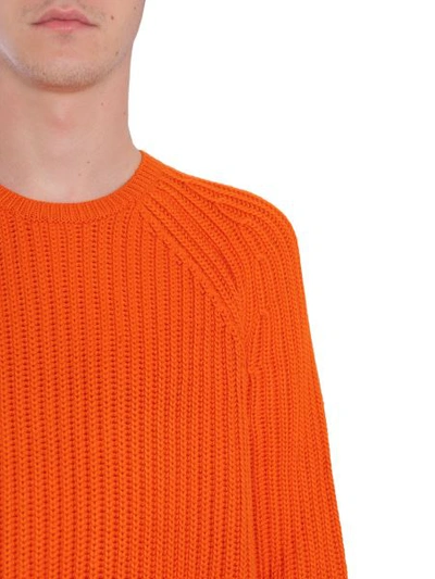 Shop Neil Barrett Round Collar Jumper In Orange