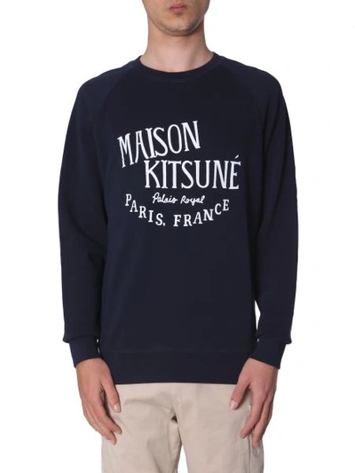 Shop Maison Kitsuné Palais Royal Printed Sweatshirt In Blue