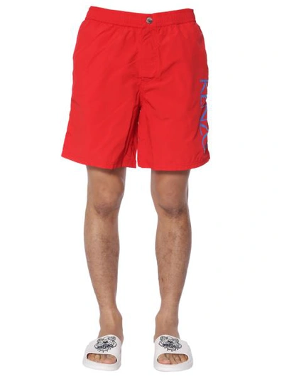 Shop Kenzo Swim Shorts In Red