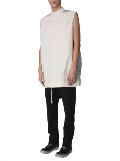 Shop Rick Owens Drkshdw Top With Laminated Insert In Silver
