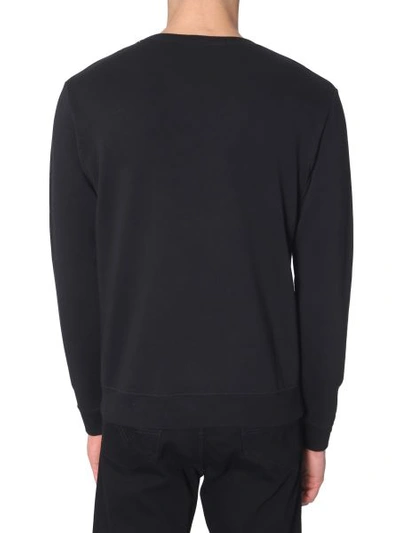 Shop Saint Laurent Crew Neck Sweatshirt In Black