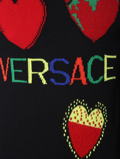 Shop Versace Crew Neck Knit In Black