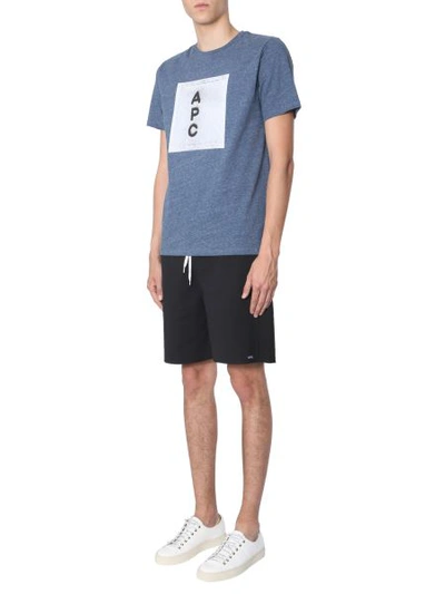 Shop Apc T-shirt With Logo In Blue