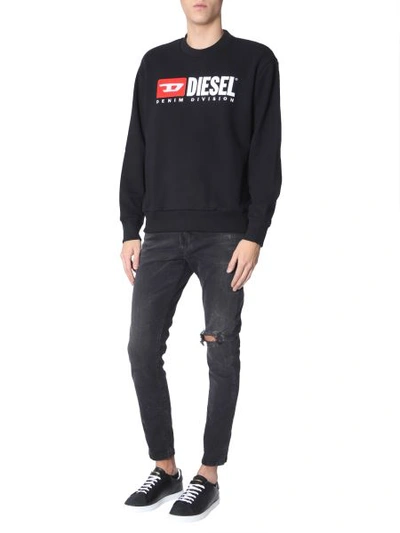 Shop Diesel "s-crew-division" Sweatshirt In Black