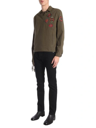 Shop Saint Laurent Tunic With Indian Patches In Brown
