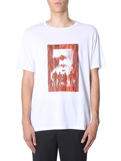 Shop Neil Barrett "chaotic Subway" T-shirt In White