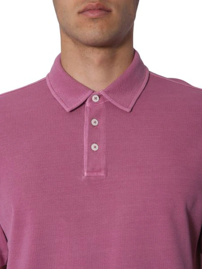 Shop Z Zegna Cotton-pique Polo Shirt In Pink