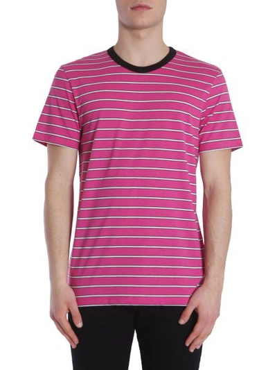 Shop Ami Alexandre Mattiussi Striped T-shirt In Pink