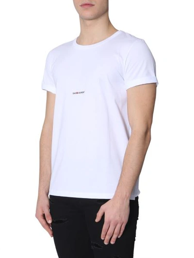 Shop Saint Laurent Crew Neck T-shirt In White