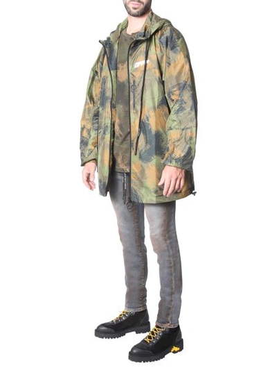 Shop Off-white Hooded Wind Jacket In Green