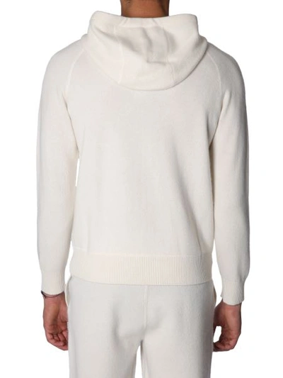 Shop Z Zegna Sweatshirt With Zip And Hood In White