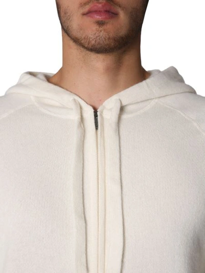 Shop Z Zegna Sweatshirt With Zip And Hood In White