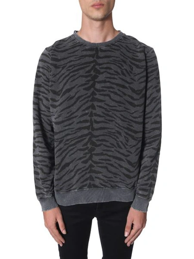 Shop Saint Laurent Round Neck Sweatshirt In Black