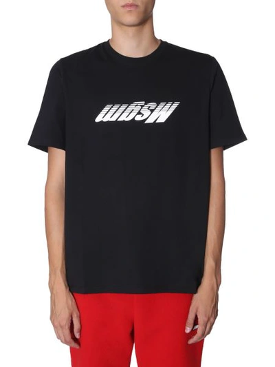 Shop Msgm Round Neck T-shirt In Black