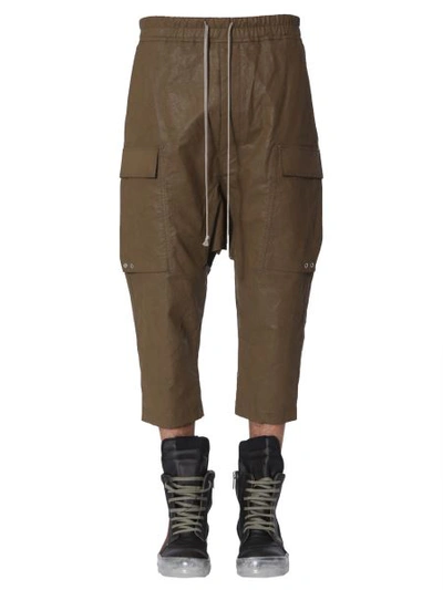 Shop Rick Owens Cargo Crop Trousers In Yellow