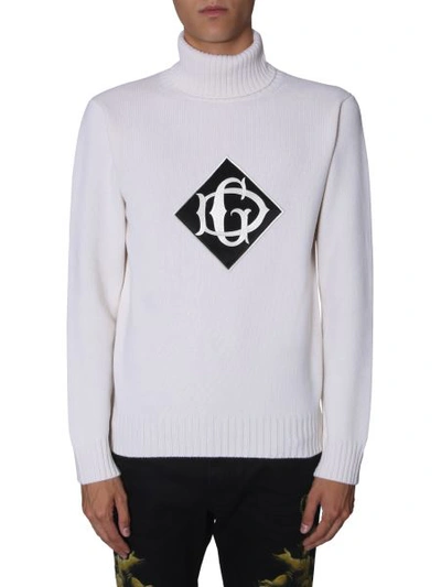 Shop Dolce & Gabbana Turtle Neck Sweater In White