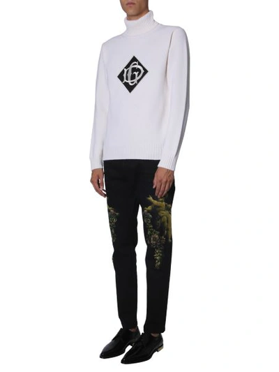 Shop Dolce & Gabbana Turtle Neck Sweater In White