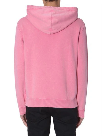 Shop Saint Laurent Hooded Sweatshirt In Fuchsia