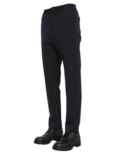 Shop Tommy Hilfiger Wool Blend Trousers In Blue