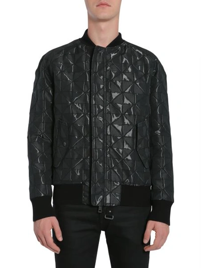 Shop Tom Rebl Bomber Jacket With Intarsia In Black