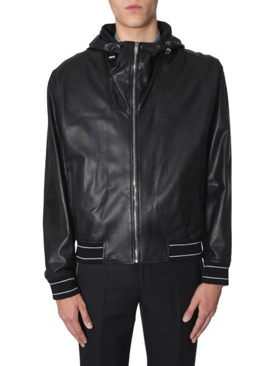 Shop Givenchy Leather Jacket In Black