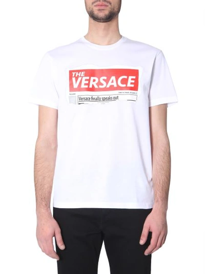 Shop Versace Slim Fit T-shirt In White