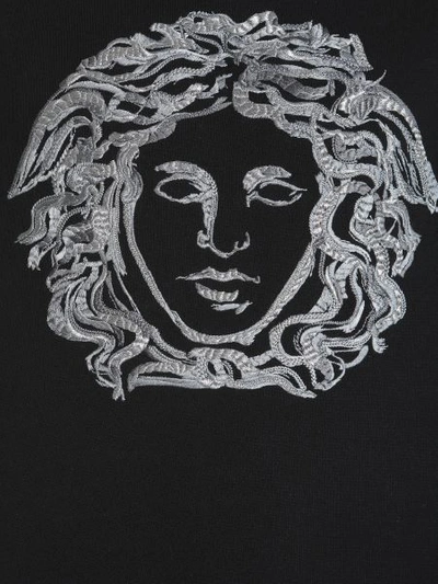 Shop Versace Sweatshirt With Embroidered Medusa In Black