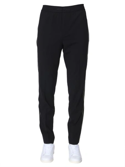 Shop Helmut Lang Stretch Wool Pants In Black