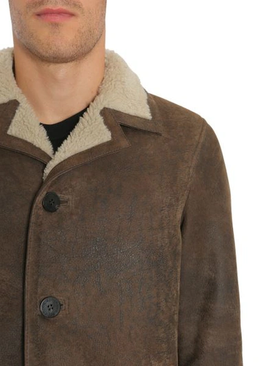 Shop Neil Barrett Shearling Coat In Brown