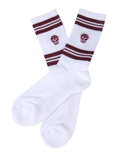 Shop Alexander Mcqueen Sports Skull Socks In White