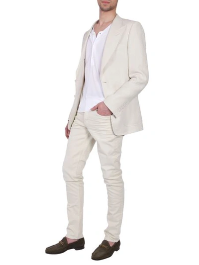 Shop Tom Ford Single Breasted Jacket In Beige