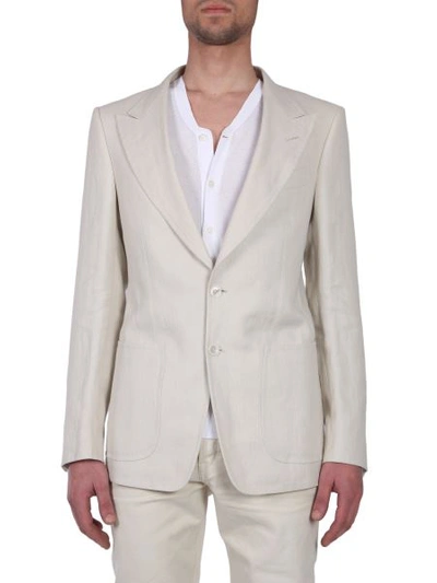 Shop Tom Ford Single Breasted Jacket In Beige