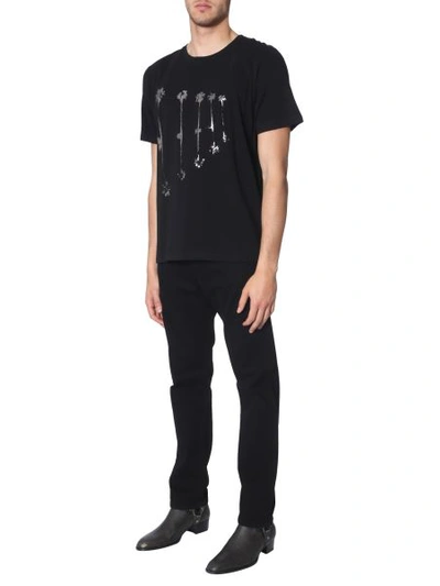 Shop Saint Laurent Roundneck T-shirt In Black