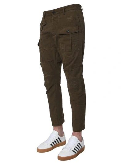 Shop Dsquared2 Cargo Pants In Military Green