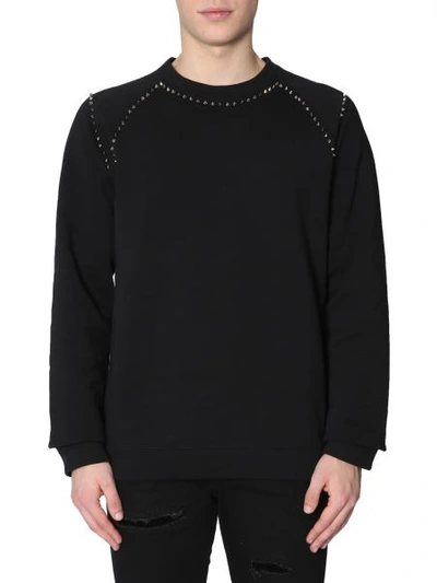 Shop Versace Crew Neck Sweatshirt In Black