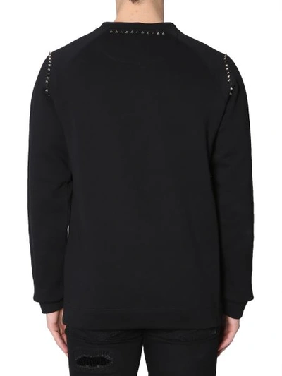 Shop Versace Crew Neck Sweatshirt In Black