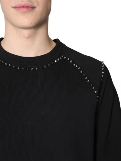 Shop Versace Crew Neck Sweatshirt In Black