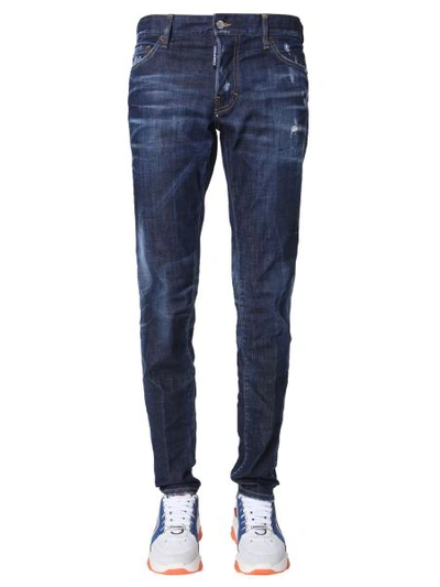 Shop Dsquared2 Jeans Slim Fit In Blue