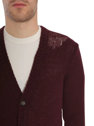 Shop Maison Margiela V Collar Cardigan In Bordeaux