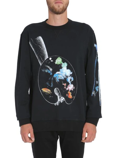 Shop Lanvin "palette" Printed Sweatshirt In Black