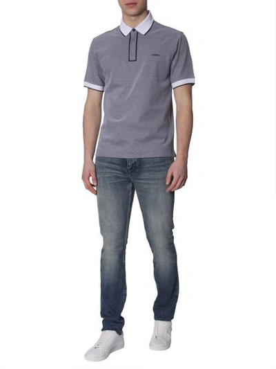 Shop Z Zegna Cotton Polo T-shirt In Grey