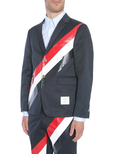 Shop Thom Browne Deconstructed Jacket In Blue