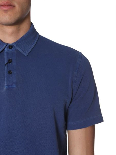 Shop Z Zegna Cotton Piqué Polo In Blue