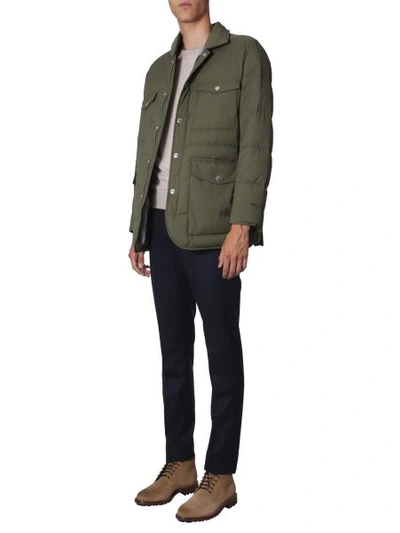 Shop Brunello Cucinelli Padded Jacket In Military Green