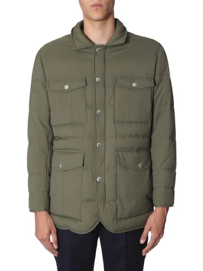 Shop Brunello Cucinelli Padded Jacket In Military Green