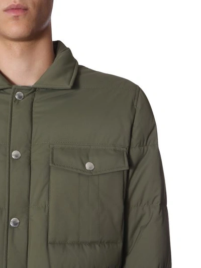 Shop Brunello Cucinelli Padded Jacket In Military Green