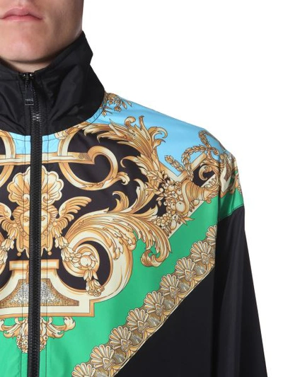 Shop Versace High Neck Jacket In Multicolour