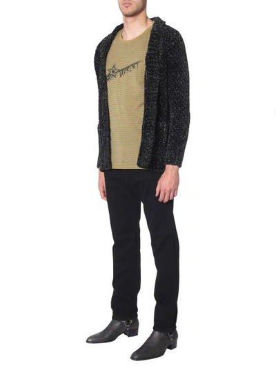 Shop Saint Laurent Long Cardigan In Black