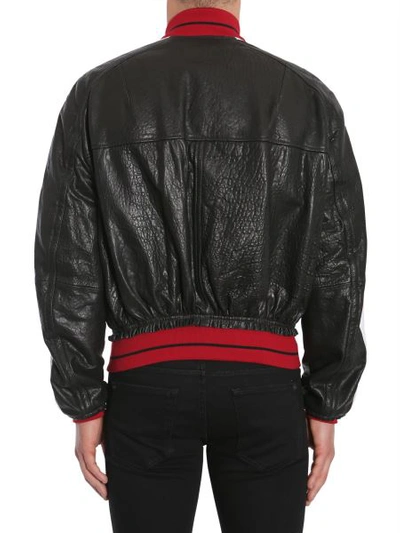 Shop Haider Ackermann Leather Bomber Jacket In Black